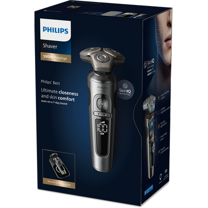 Philips S9000 Prestige Electric Shaver SP9871/22 | Wet & Dry Razor with Smart SkinIQ Technology | Ultra-Close & Comfortable Shave | Wireless Charging & 60min Cordless Use