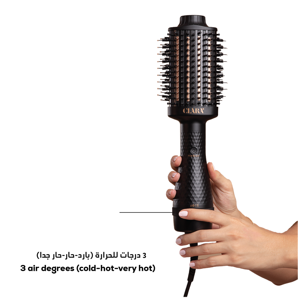 1000W 2-in-1 Ionic Hair Dryer & Styler with Thermal Brush, Hot/Cold Air, 360° Cord, and Protective Bag for Frizz-Free Salon Results