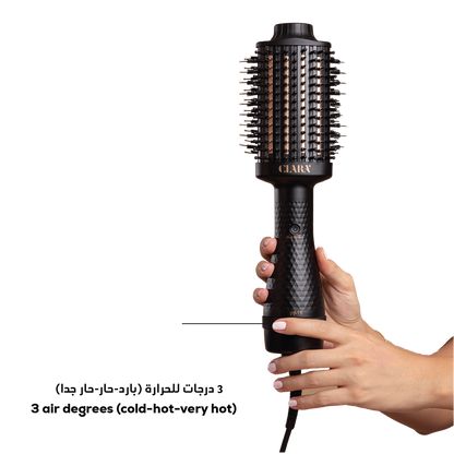 1000W 2-in-1 Ionic Hair Dryer & Styler with Thermal Brush, Hot/Cold Air, 360° Cord, and Protective Bag for Frizz-Free Salon Results