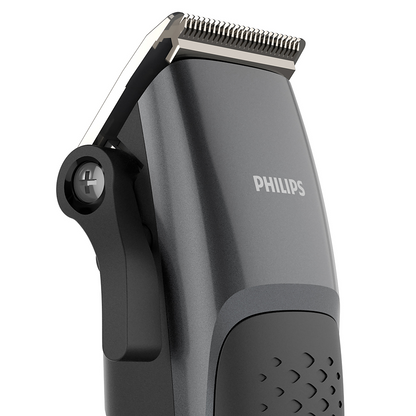 Philips Hair Clipper HC3100 – Professional Hair & Beard Trimmer for Men with Stainless Steel Blades, 13 Adjustable Length Settings & 2.4m Cord – Black/Grey