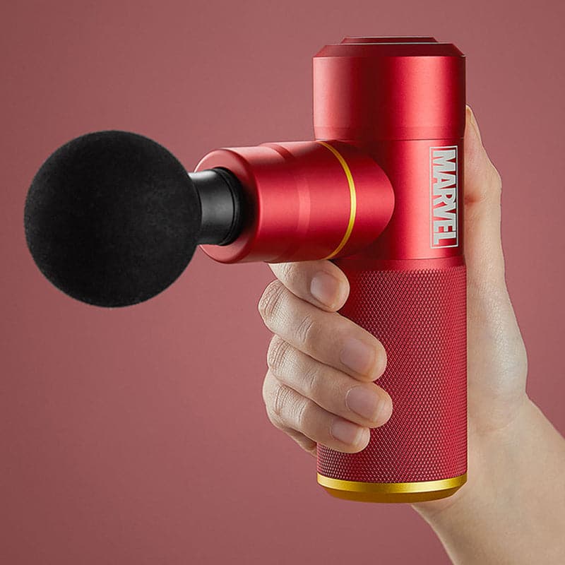 Rotai Iron Man Pocket Massage Gun – Portable Deep Tissue Massager with 4 Speed Settings, 4 Heads, 7-Hour Battery, Quiet Brushless Motor & Travel Pouch