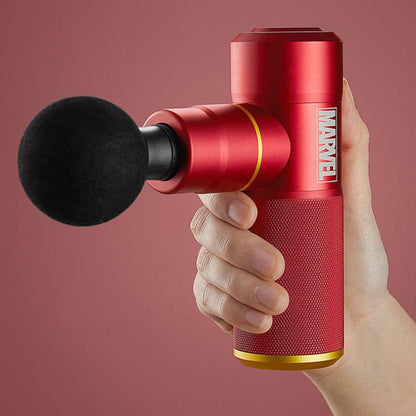 Rotai Iron Man Pocket Massage Gun – Portable Deep Tissue Massager with 4 Speed Settings, 4 Heads, 7-Hour Battery, Quiet Brushless Motor & Travel Pouch