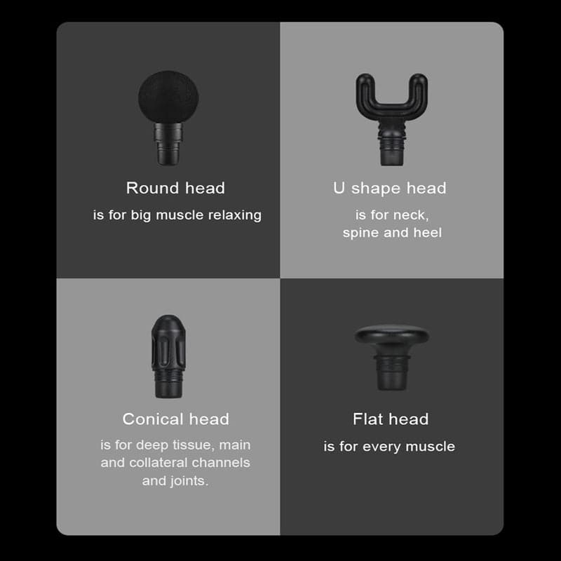 Rotai Iron Man Pocket Massage Gun – Portable Deep Tissue Massager with 4 Speed Settings, 4 Heads, 7-Hour Battery, Quiet Brushless Motor & Travel Pouch