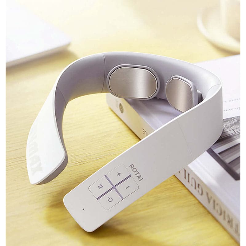 Rotai Baymax K10 Smart Neck Massager – 5 Modes, Heat Therapy, EMS/TENS Electrodes, Magnetic Pulse, Wireless Remote & 3D Fit Design