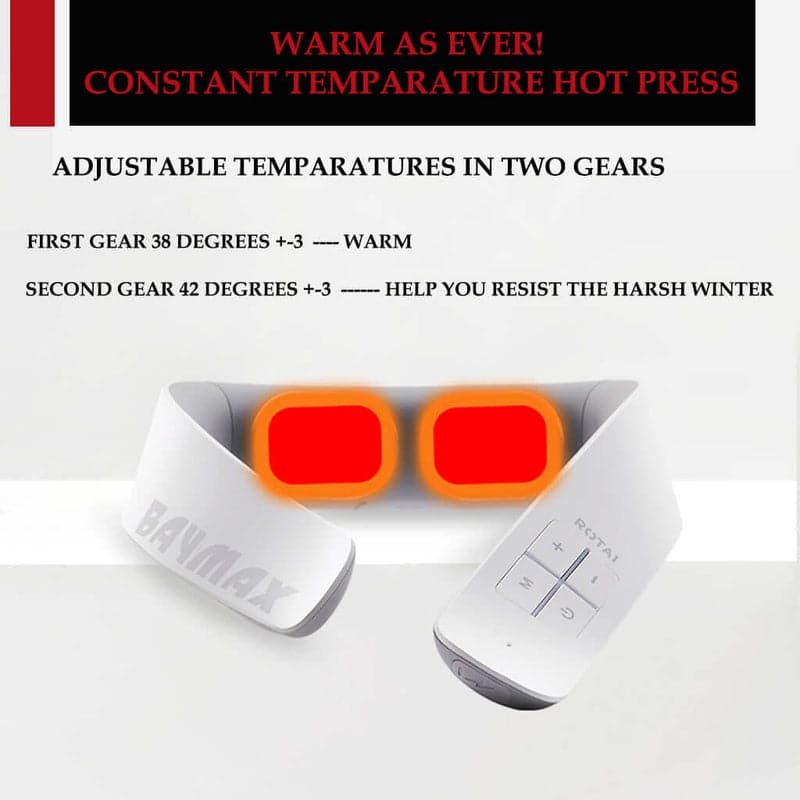 Rotai Baymax K10 Smart Neck Massager – 5 Modes, Heat Therapy, EMS/TENS Electrodes, Magnetic Pulse, Wireless Remote & 3D Fit Design