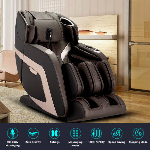 3D L-Track Massage Chair with Bluetooth, Zero Gravity, Heat, 22 Airbags & Foot Rollers – USB & Wall Hugger Design