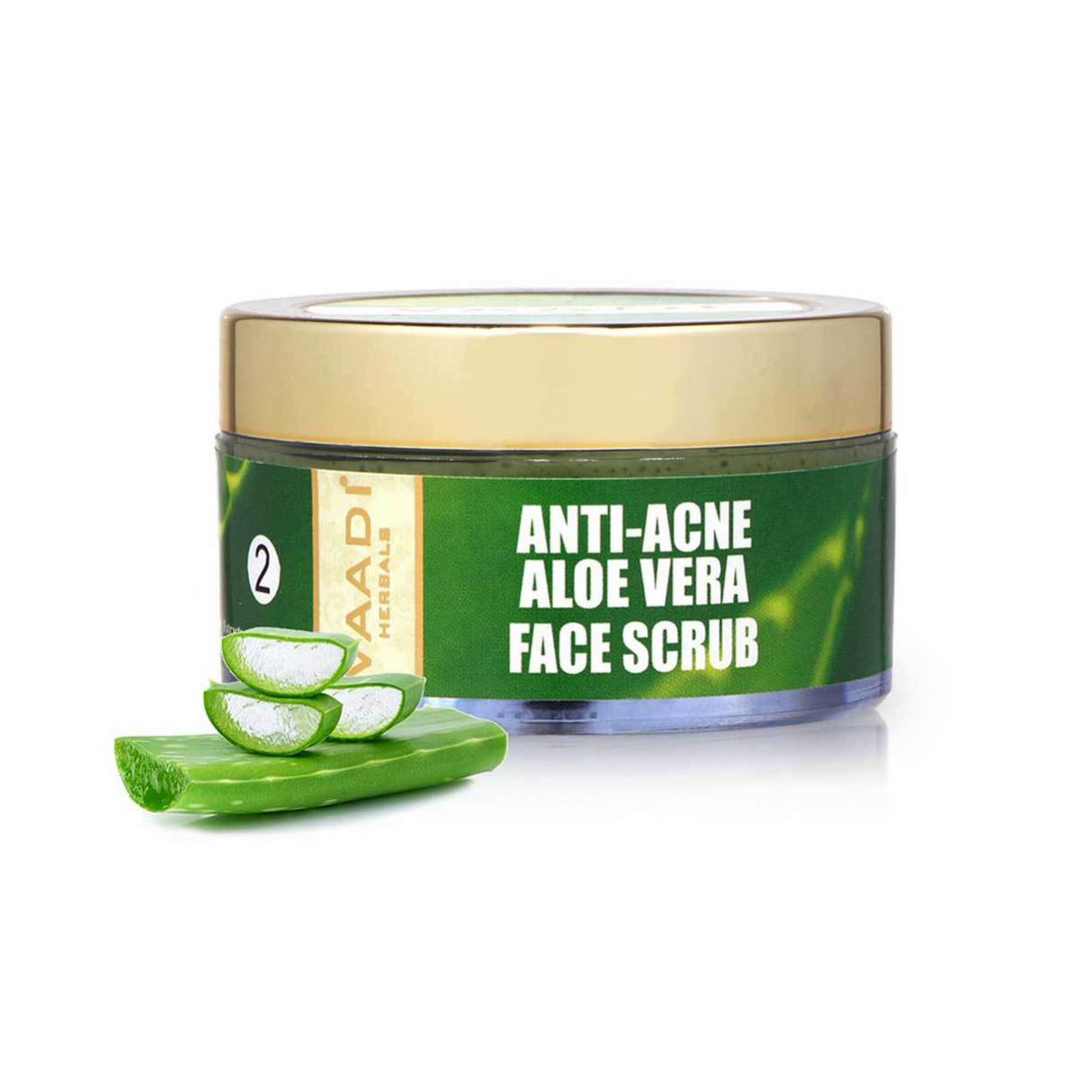 Anti Acne Organic Aloe Vera Scrub - Removes Skin Impurities - Keeps Skin Soft (50 gms/ 2 oz) Vaadi Organics UAE 