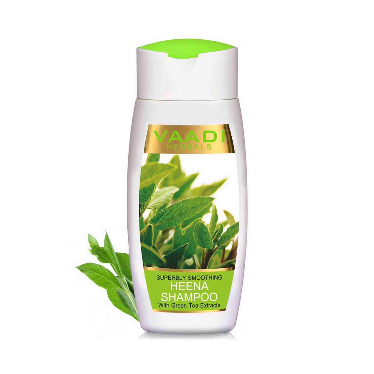 Superbly Smoothing Organic Heena Shampoo with Green Tea Extract (110 ml/4 fl oz) base Vaadi Organics UAE 