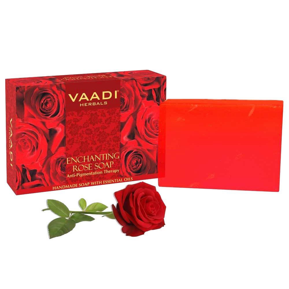 Enchanting Organic Rose Soap with Mulberry Extract - Anti Pigmentation Therapy (75 gms/2.7 oz) base Vaadi Organics UAE 