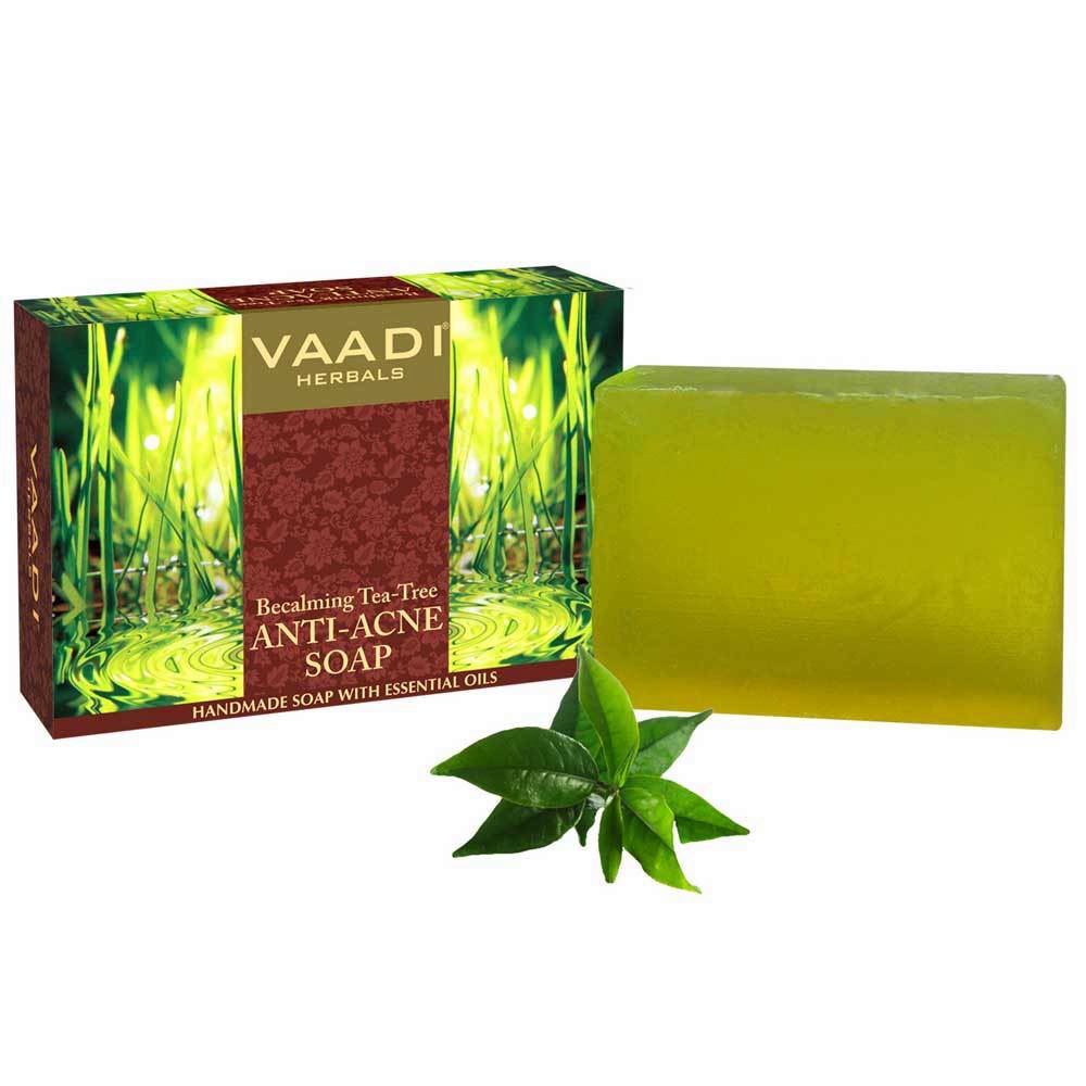 Organic Becalming Tea Tree Soap with Clove Oil - Anti Acne Therapy ( 75 gms/ 2.7 oz) base Vaadi Organics UAE 