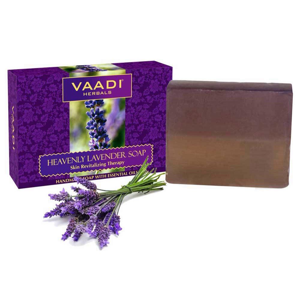 Heavenly Organic Lavender Soap with Rosemary - Revitalizes & Hydrates Skin ( 75 gms / 2.7 oz) base Vaadi Organics UAE 