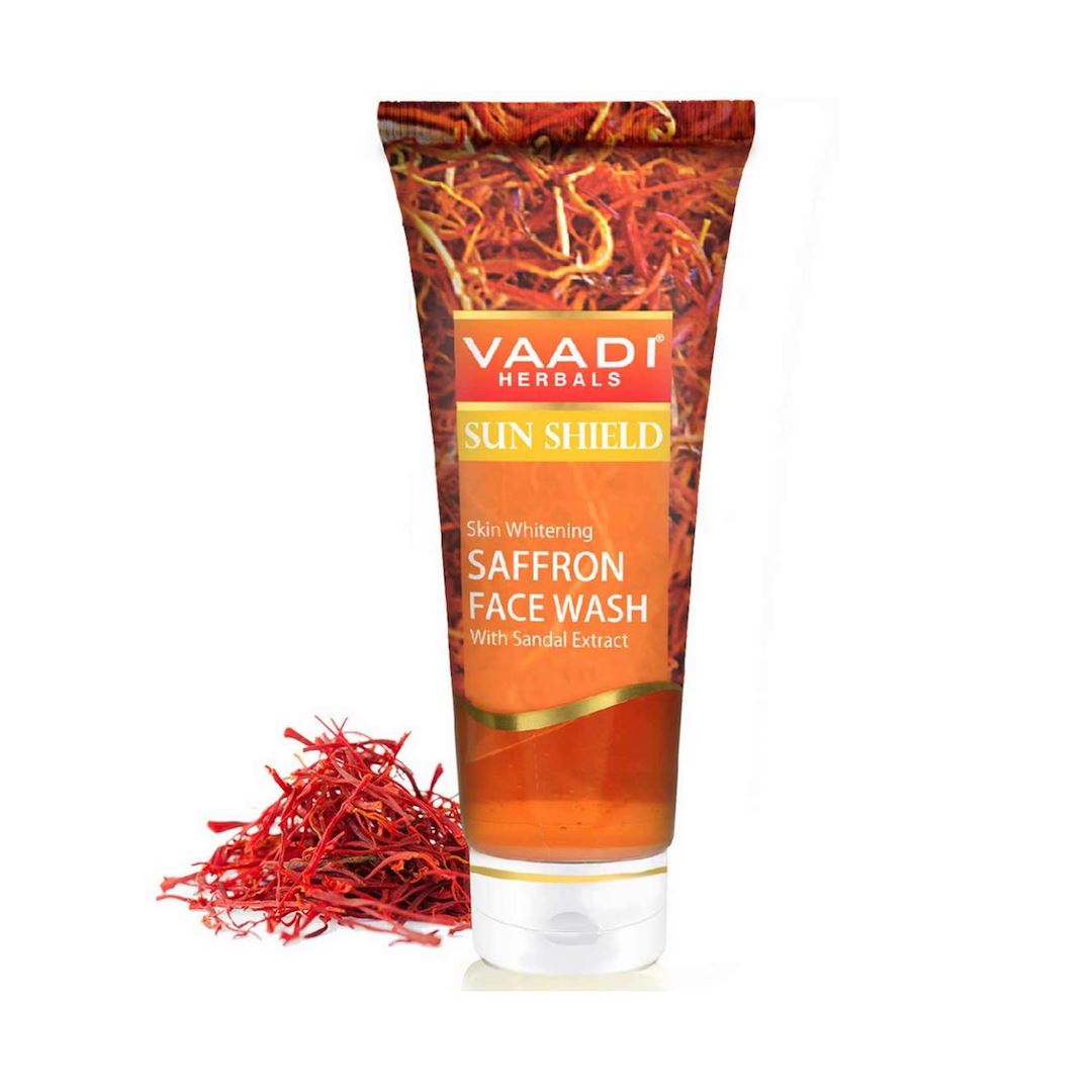 Skin Brightening Organic Saffron Face Wash with Sandalwood (60 ml/2.1 fl oz) base Vaadi Herbals International 