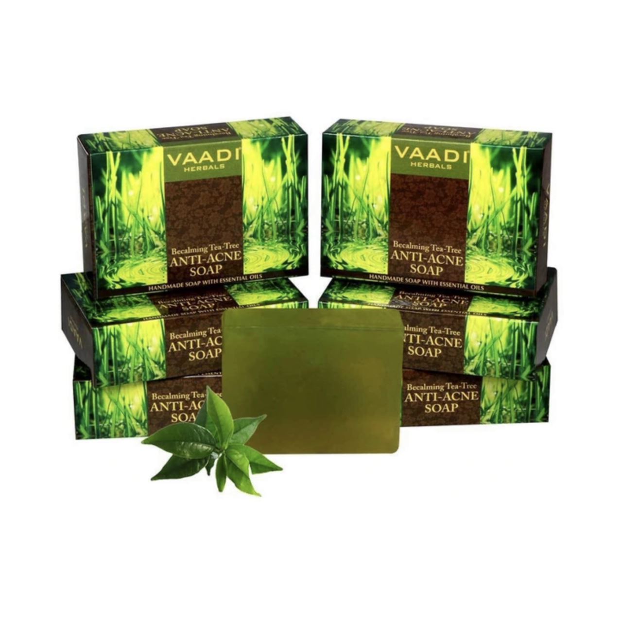 Organic Becalming Tea Tree Soap with Clove Oil - Anti Acne Therapy ( 6 x 75 gms/ 2.7 oz) base Vaadi Organics UAE 