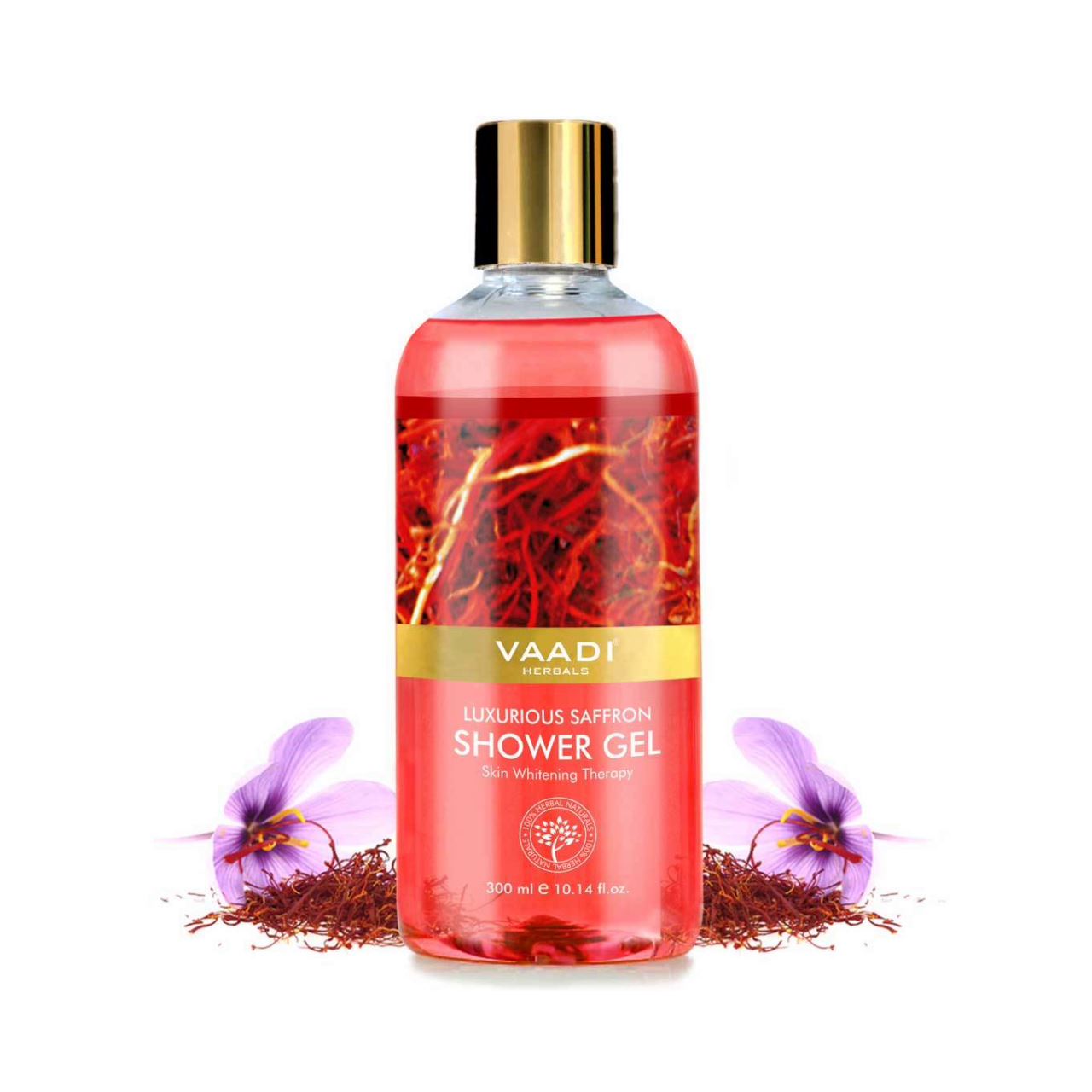 Luxurious Organic Saffron Shower Gel - Skin Brightening Therapy (300 ml / 10.2 fl oz) base Vaadi Organics UAE 