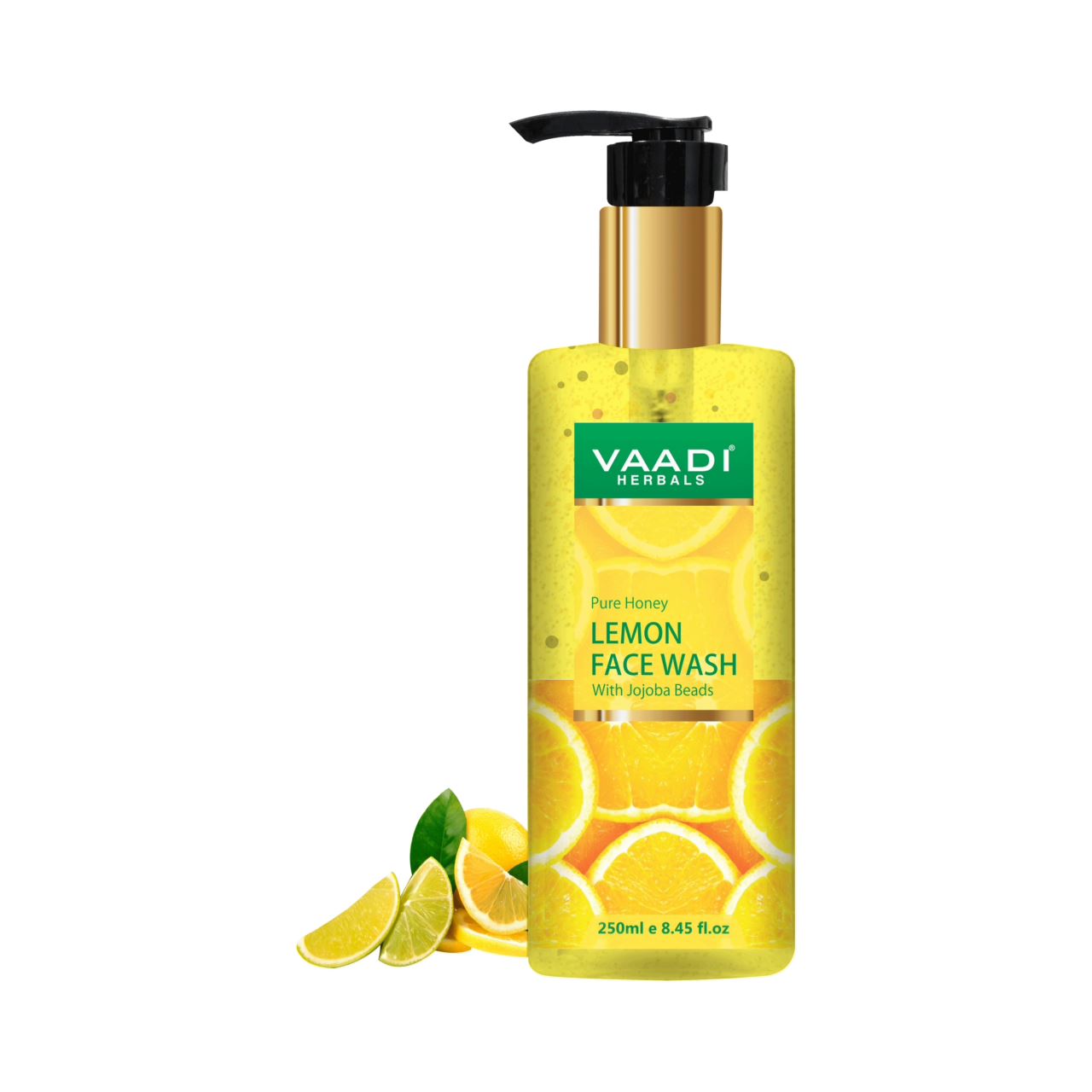 Skin Hydrating Organic Lemon Face Wash with Jojoba Beads (250 ml / 8.45 fl oz) base Vaadi Herbals International 