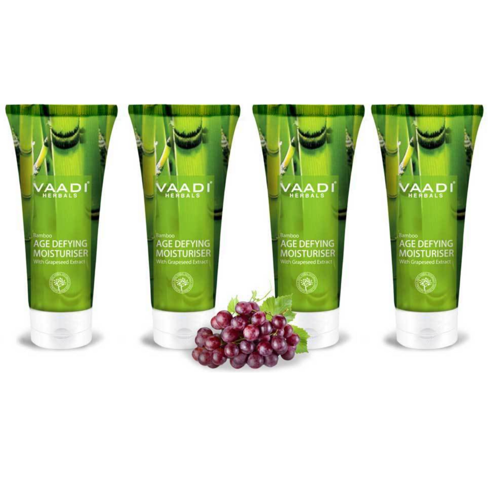 Organic Bamboo Age Defying Moisturiser with Grapeseed Extract - Anti Oxidant (4 x 60 ml/ 2.1 fl oz)