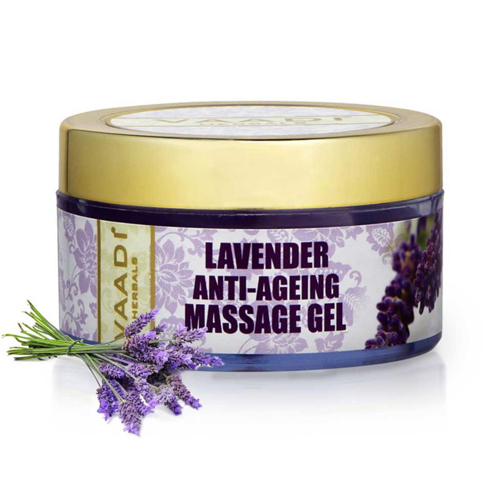 Anti Ageing Organic Lavender Massage Gel with Rosemary Extract - Boosts Cellular Renewal - Keeps Skin Firm (50 gms / 2 oz