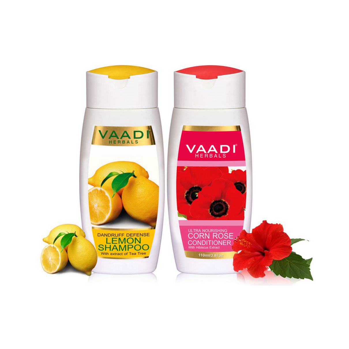 Dandruff Defense Organic Lemon Shampoo - Rich Corn Rose Conditioner (2 x 110 ml/4 fl oz) base Vaadi Organics UAE 