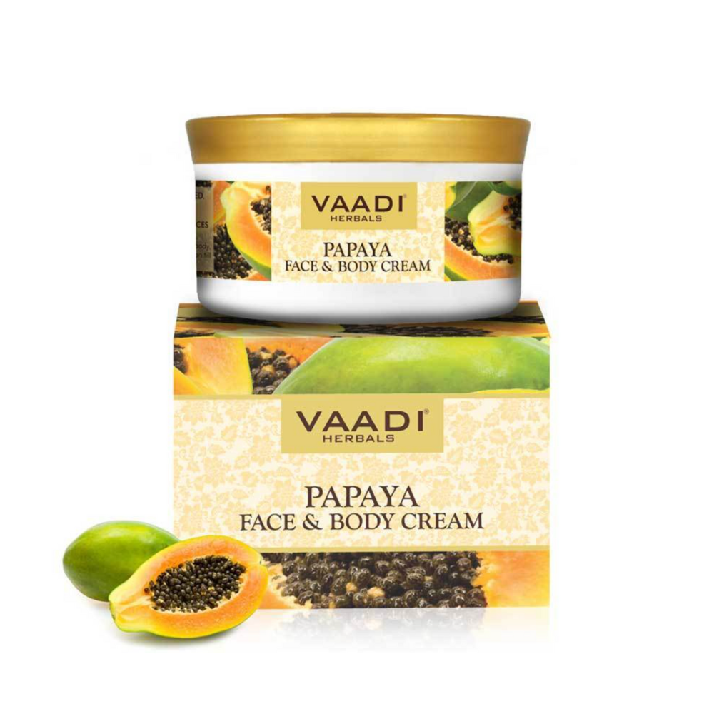 Organic Papaya Face & Body Cream - Maintains Skin Elasticity - Keeps Skin Youthful (150 gms/ 5.3 oz)