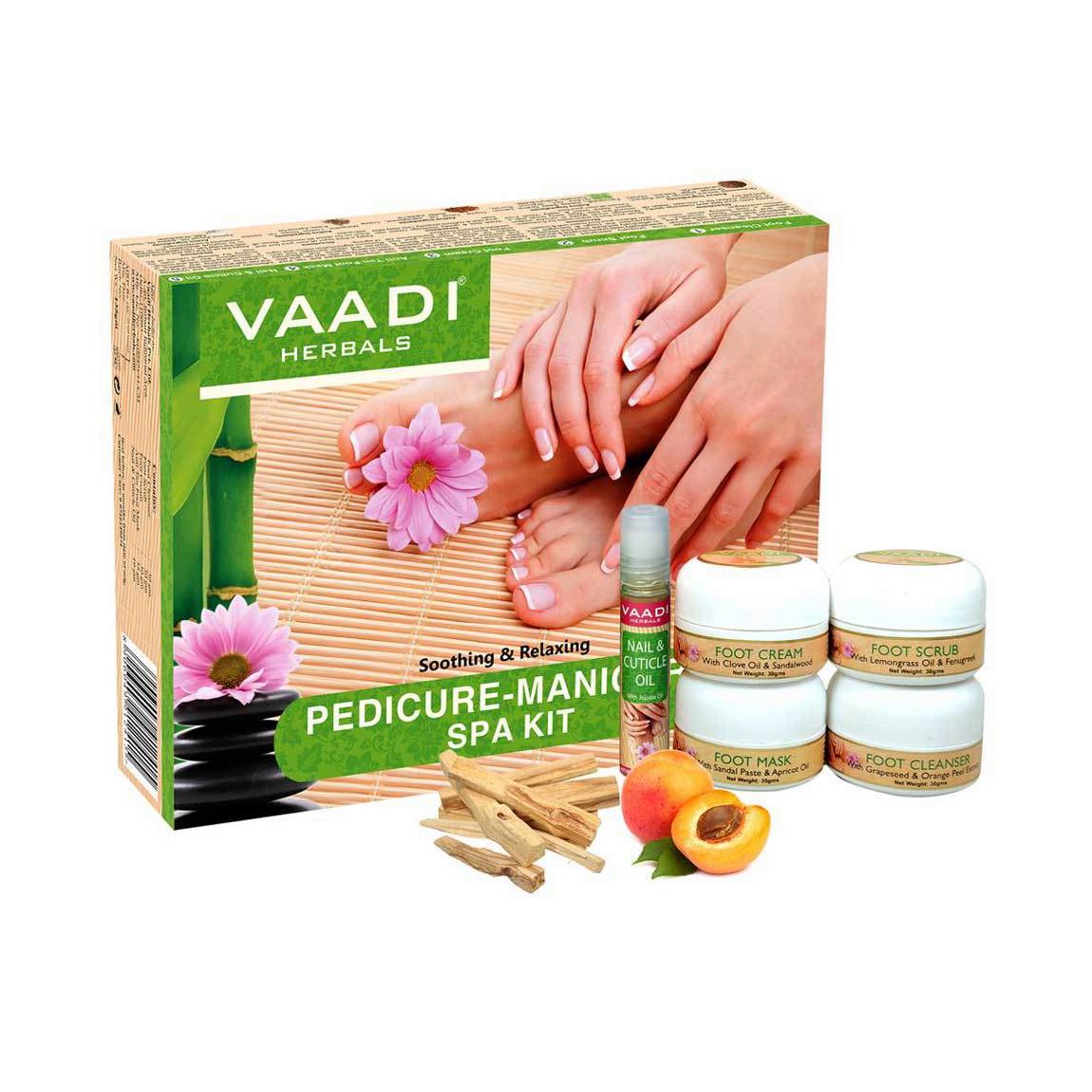 Organic Pedicure Manicure Spa Kit with Grapeseed Extract & Fenugreek (135 gms / 4.6 fl oz) base Vaadi Organics UAE 