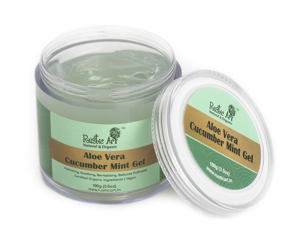 Organic Aloe Vera Cucumber Mint Gel by Rustic Art Organic Gel Rustic Art 