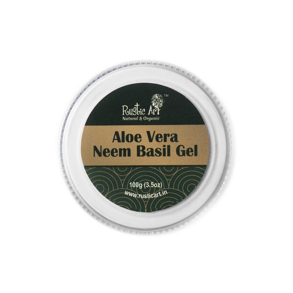 Organic Aloe Vera Neem Basil Gel by Rustic Art Organic Gel Rustic Art 