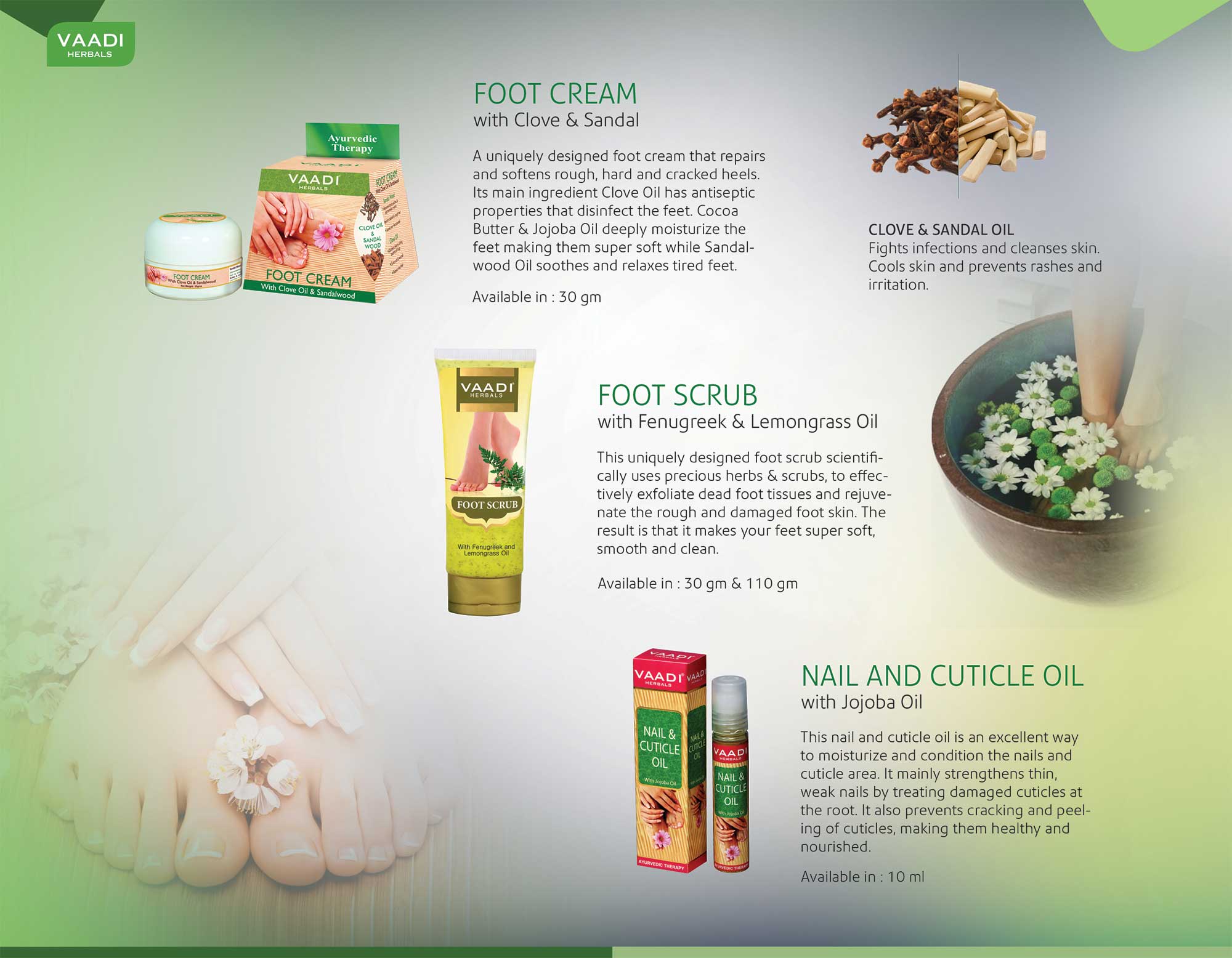 Organic Foot Cream with Clove & Sandalwood Oil - Softens Dry & Cracked Feet (30 gms / 1.1 oz) Vaadi Organics UAE 