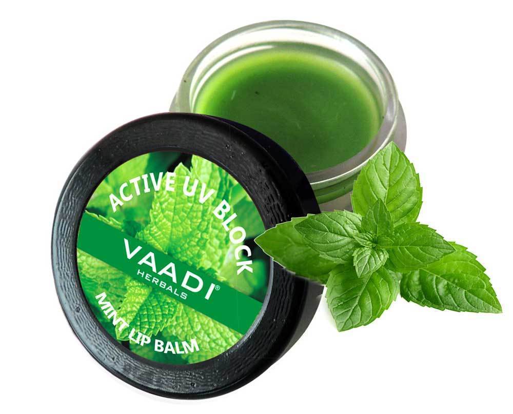 Ultra Moisturising Organic Mint Lip Balm (10 gms / 0.4 oz) base Vaadi Organics UAE 