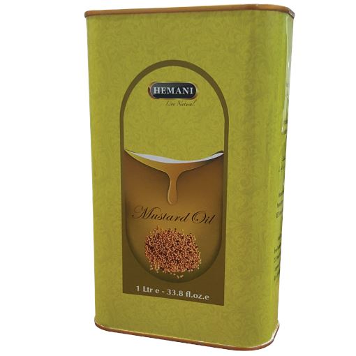 Hemani Herbal Mustard Oil Herbal Oils Hemani 1000ml - Metal Tin 