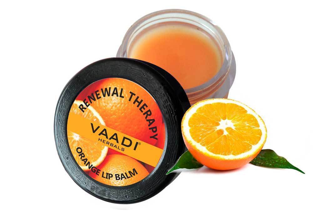 Skin Renewing Organic Orange and Shea Butter Lip Balm (10 gms/0.4 oz) base Vaadi Organics UAE 