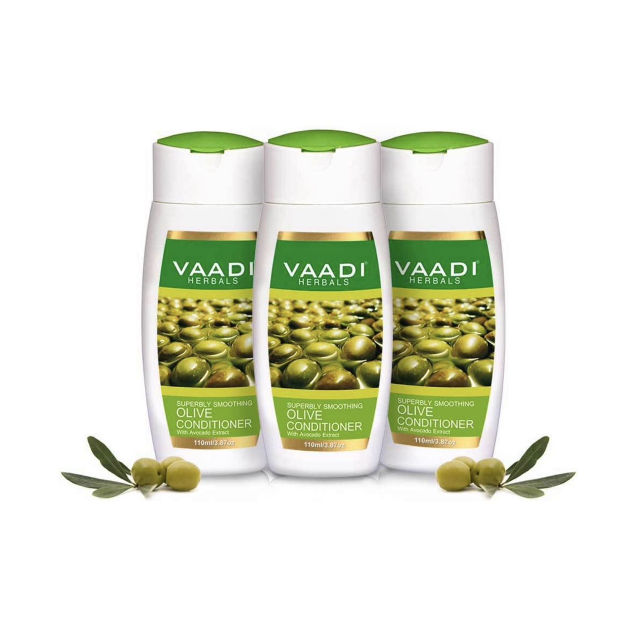 Multi Vitamin Organic Rich Olive Conditioner with Avocado Extract (3 x 110 ml/ 4 fl oz) base Vaadi Organics UAE 