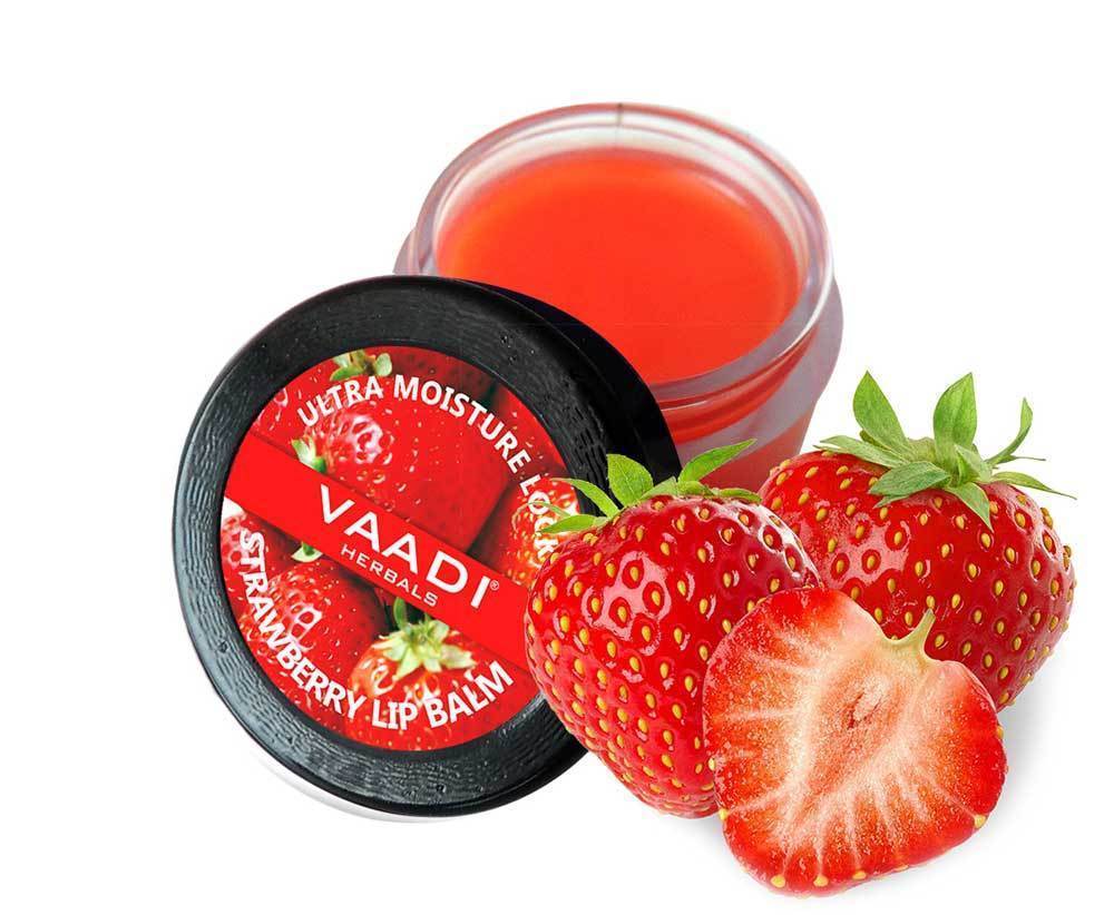 Nourishing Organic Strawberry and Honey Lip Balm (10 gms/0.4 oz) base Vaadi Organics UAE 