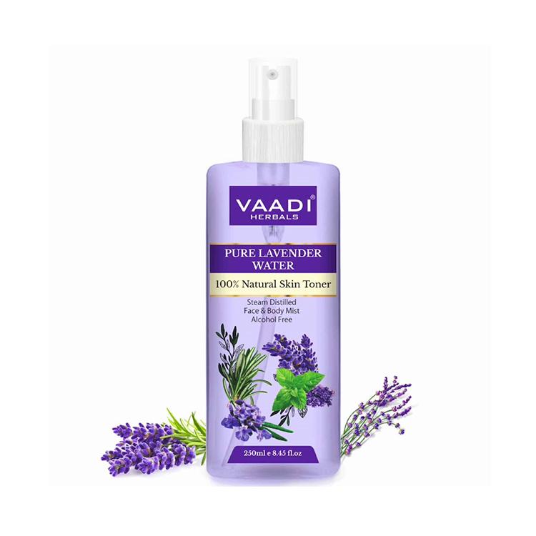 Lavender Water -100% Natural & Pure Skin Toner (250 ml / 8.5 fl oz) base Vaadi Organics UAE 