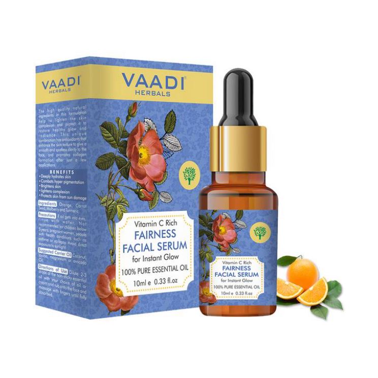 Organic Vitamin C Facial Serum - Brightens Skin, Protects from Sun Damage (10 ml/ 0.33 oz) base Vaadi Organics UAE 